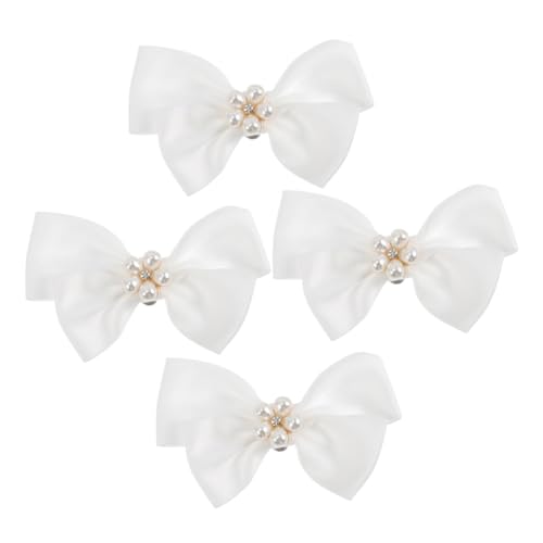 minkissy 2 Paare Abnehmbare Schleifen Schuhclips mit Perlenverzierung Stilvolle Schuhschmuck Dekoration für Damen Hochzeit Party Valentinstag Weihnachten von minkissy