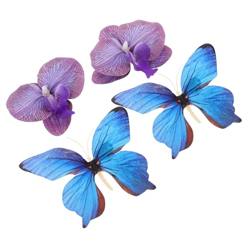 minkissy 2paare Schmetterlingsorchideenclips Für Damen Schuhdekor Blumenclips Abnehmbare Schuhclips Boho-schuhzubehör Schuhschnallen Schuhschmuck Blumenschuhverzierungen Schmetterling von minkissy