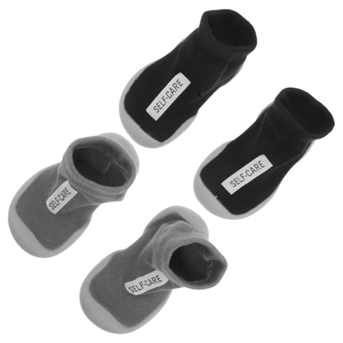 minkissy 2 Paare Sockenschuhe Atmungsaktive Weiche Babyschuhe mit Rutschfester Sohle Leichte Lauflernschuhe für Jungen und Mädchen Flexible Bodenschuhe für Innen und Außen von minkissy