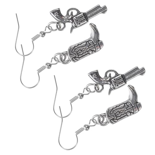 minkissy 2 Paare Vintage Cowgirl Ohrringe Western Schmuck für Frauen Handgefertigt mit Cowboy Stiefel und Hut Design Baumelohrringe im Westernstil Vielseitig für Alltag und Party von minkissy
