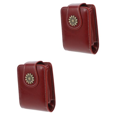 minkissy 2 STK Lippenstiftbeutel Tragbares Lippenstiftetui Lippenstift-Organizer Handspiegel Schminkspiegel Make-up-Taschen Kosmetiktasche Tragetasche für Lippenstifte Tasche mit Spiegel von minkissy