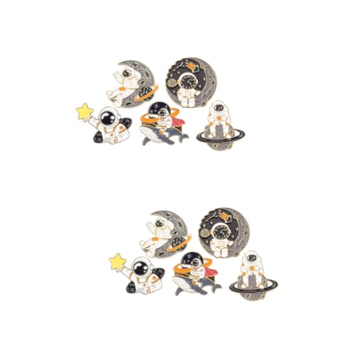 minkissy 2 Sätze Astronauten-brosche Männer Lustig Stifte Erwachsene Bobby Rucksackstift Brosche Für Damenbekleidung Cartoon-pin Kleiderdekoration Süße Tierbroschen Legierung 5 Stück * 2 von minkissy