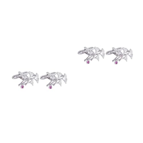 minkissy 2 Sätze Ginkgo Manschettenknöpfe Für Herren Cufflinks Legierung Für Anzüge Hochzeiten Feiern Hochwertige Verarbeitung Stilvolles Design Langlebig Sicher 2 Stück * 2 von minkissy