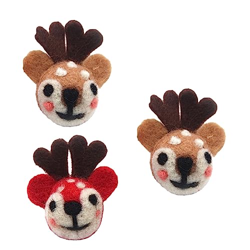 minkissy 2 Sätze Handgemachte Filz Broschen Im Weihnachtsdesign Süße Elch Accessoires Für Festliche Anlässe Für Weihnachten Und Diy Dekorationen Zufällige Farbe 3 Stücke * 2 von minkissy