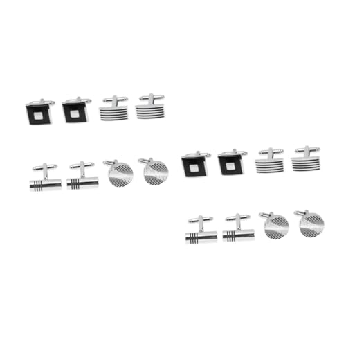 minkissy 2 Sätze Herren Manschettenknöpfe Set Messing Emaille Streifen Rund Cufflinks Für Anzüge Hochzeiten Business Outfits Perfektes Für Väter Graduierungen 4 Paare * 2 von minkissy