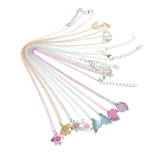 minkissy 2sätze Herzkette Mit Puzzle-anhänger Für Freundinnen Herz-halskette Mit Passenden Anhängern Stilvolle Freundschaftskette Aus Legierung Für Frauen Und Mädchen Langlebiges von minkissy