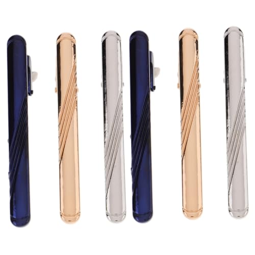 minkissy 2 Sätze Krawattenklammer-set Hochzeit Clip Über Männer Krawatte Krawattenklammern Clips Geschäft Krawattennadeln Für Männer Krawattenhalter Kupfer 3 Stück * 2 von minkissy