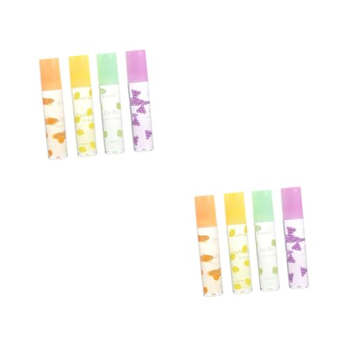 minkissy 2 Sätze Lippenbalsam Aus Früchten Clear Lip Gloss Fruchtiger Lippenbalsam Transparentes Lippenöl Lip Plumper Gloss Klar Obst Lippenfleck Lippenstift Mit Fruchtgeschmack 4 Stück * 2 von minkissy