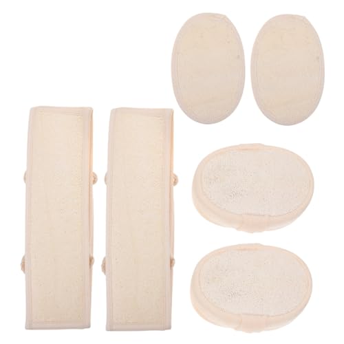 minkissy Luffa Badetuch 6 Stück Körperreinigungswerkzeug aus Naturmaterial Duschschrubber für Sanftes Peeling Hautfreundlich Leicht zu Reinigen für Tägliche Körperpflege von minkissy