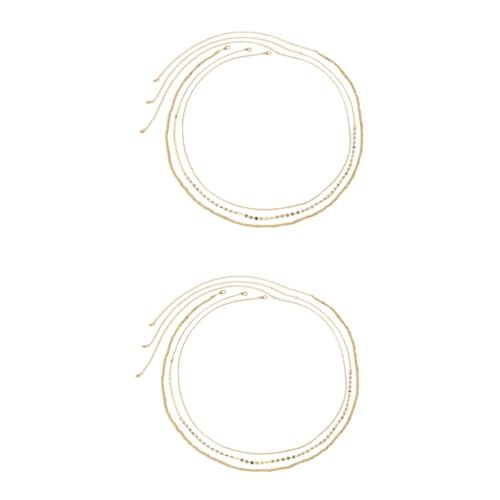 minkissy 2 Sätze Metall Bauchketten mit Pailletten Modischer Taillengürtel für Strand und Partys als Bikini Accessoire Gold Erhältlich für Damen Verstellbar und Vielseitig Kombinierbar von minkissy