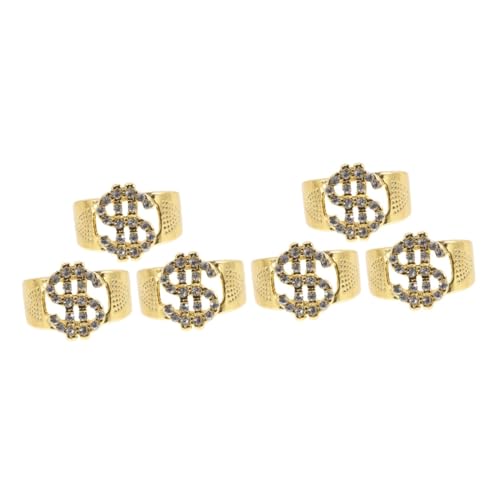 minkissy 2 Sätze Punk Ring Mit Dollarzeichen Für Damen Und Herren Verstellbarer Symbolring Für Hip Hop Und Cosplay Perfektes Schmuckstück Für Partys Und Besondere Anlässe 3 Stücke * 2 von minkissy