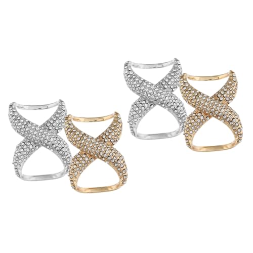 minkissy 2 Sätze Schalschnalle Haarschal Dekorativer ring Clipschnalle Frauen Clips -ring-clips Kleiderschnallen Strasssteine 2 Stück * 2 von minkissy