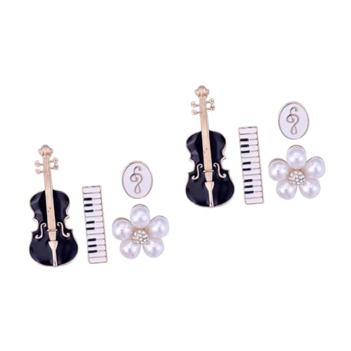 minkissy 2 Sätze Teilige Violin Brosche Für Damen Musikalisches Instrument Anstecknadel Set Geschenkidee Für Musikliebhaber Stilvolle Modeaccessoires Zur Verschönerung Von 4 Stück * 2 von minkissy