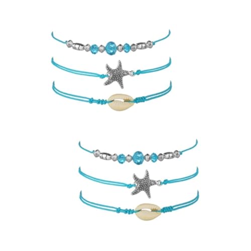 minkissy 2 Sätze Teiliges Boho Fußkettchen Mit Perlenanhänger Verstellbare Fußkette Für Damen Für Strand Sommer Besondere Anlässe 3 Stücke * 2 von minkissy