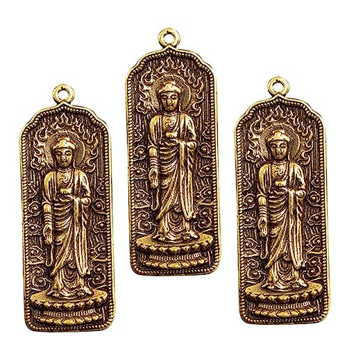 minkissy 2 Sätze Teiliges Buddha Schlüsselanhänger Messing Antikes Design Diy Anhänger Für Schlüsselanhänger Und Taschenornamente Langlebig Und Praktisch 3 Stücke * 2 von minkissy
