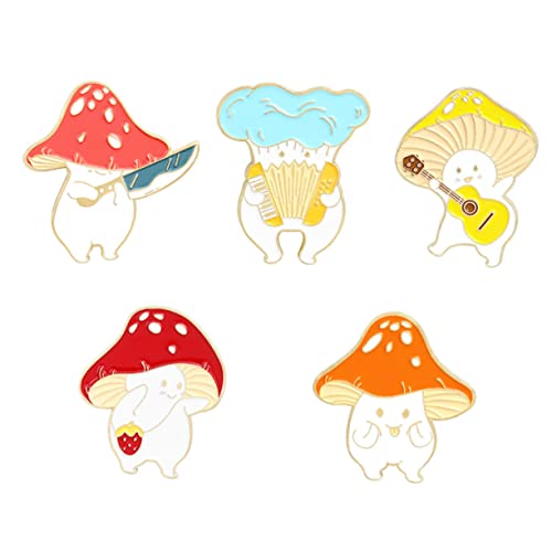 minkissy 2 Sätze Teiliges Cartoon Mushroom Brosche Legierung Niedliche Anstecknadeln Für Damen Kreative Accessoires Zur Dekoration Von Kleidung Taschen Für Freunde Familie 5 Stück * 2 von minkissy
