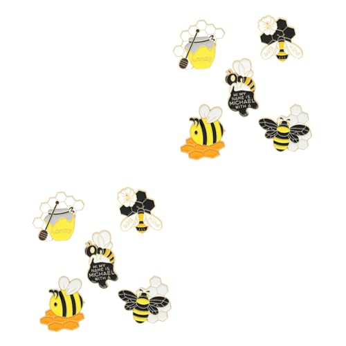 minkissy 2 Sätze Teiliges Set Cartoon Bienen Broschen Legierung Niedliche Diy Abzeichen Für Kleidung Taschen Rucksäcke Hüte Und Schals Für Partys Und Kreative Dekoration 5 Stück * 2 von minkissy