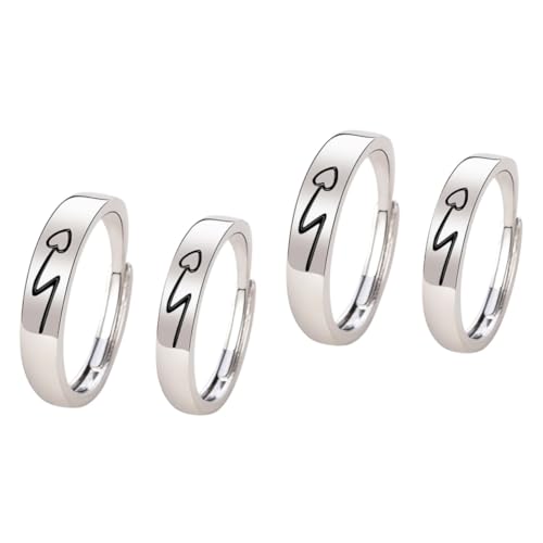 minkissy 2 Sätze Verstellbare Partner Ringe Ring Für Damen Herren Schmuck Für Verlobung Oder Besondere Anlässe Leicht Langlebig 2 Stück * 2 von minkissy