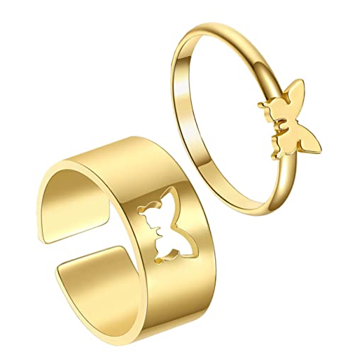 minkissy 2 Sätze Verstellbare Tier Ringe Für Damen Goldene Finger Ringe Mit Einzigartigem Design Schmuckstücke Für 2 Stück * 2 von minkissy