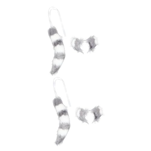 2 Sets Fuchs Ohr Stirnband Mode Stirnbänder Zubehör für Mädchen Retro Ohrringe Fuchs Tier Ohr Kopfbedeckung Fuchs Ohren Haarspangen Party Kostüm Supplies Stirnband Kit Plüsch niedlich von minkissy