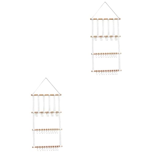 2 Sätze Aufbewahrung Von Haarschmuck Zum Aufhängen An Der Wand Klauencliphalter-organizer Organisator Für Haarspangen Schleifenhalter Für Mädchen Tuch Lagerung Weiß Kind Ornament von minkissy