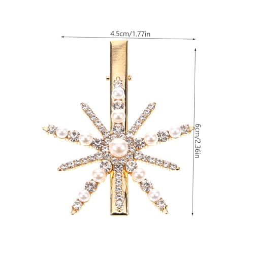 minkissy 2 Stck Schneeflocken haarspangen mit Perlen und Strass Elegante Haarklammern für Damen Leicht Robust Dekorativ für Party Alltag und Festliche Anlässe von minkissy