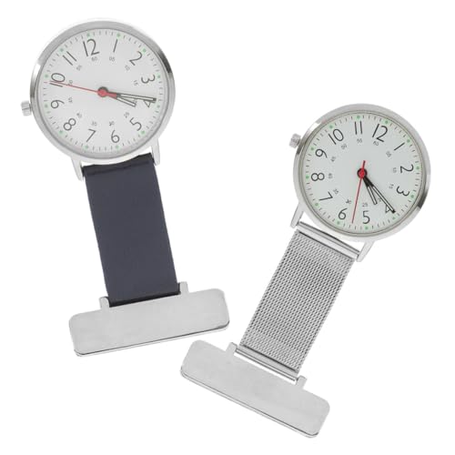 minkissy 2 Stck. Metall Uhr für Ärzte Krankenschwestern Clip Uhr Leichte Kompakte Design für Einsatz im Gesundheitswesen von minkissy