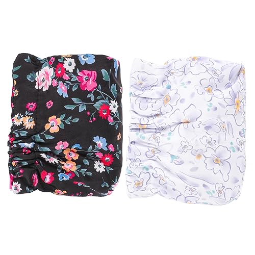 minkissy Kleine Tragbare Make Up Tasche 2 Stücke Kosmetik Aufbewahrungstasche Damen Reise Make Up Organizer Stoff mit Blumenmuster für Unterwegs von minkissy