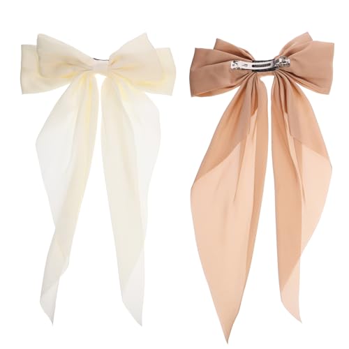 minkissy 2stücke Schleifen Haarspangen Lange Haarspangen Mit Schleife Große Frühlings Für Mädchen Und Frauen Haarschmuck Aus Stoff Und Metall Sicher Zu Tragen Für Party Und Alltag von minkissy