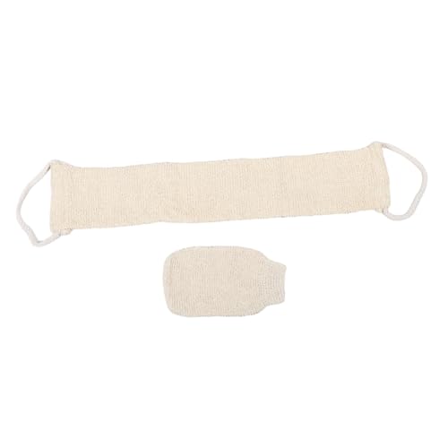 minkissy 2 Stk Rückenmassage und Bademassage Peeling-Handschuhe Exfolierende Handschuhe Körperpeeling badezimmer utensilien badetücher Waschlappen zurück Peeling-Badestreifen Schwamm Beige von minkissy