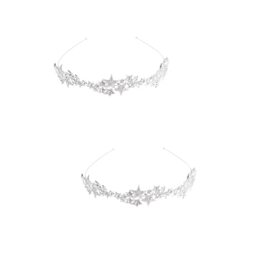 minkissy 2 Stk Strass-Stirnband Stern-Haarschmuck Haarbänder für Damen brauthaatschmuck brauthaarschmuk Tiara frauen stirnband Haarspange aus Strass Prinzessin Kopfbedeckung Halskette von minkissy