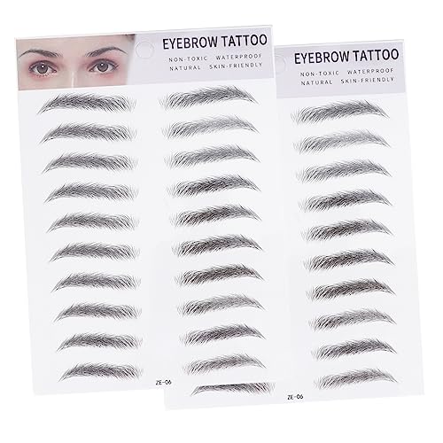 minkissy 2 Stück 3d-aufkleber Für Augenbrauen Falsche Augenbrauen Augenbrauen-laminierungs-kit Nachahmung Augenbraue Bionischer Augenbrauenwassertransfer Rasierer Augenbrauen-set Abs Black von minkissy