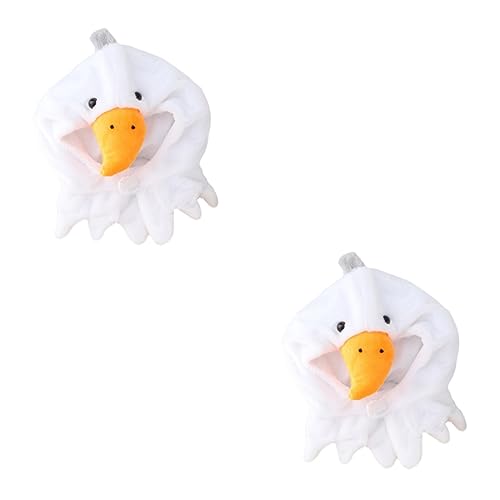 minkissy 2st Party Dekorative Hüte Kleidung Cartoon-vogel-kopfschmuck Cartoon-plüsch-kopfbedeckungen Cartoon Cosplay Vogel Kopfbedeckung Plüsch Und Pp Baumwolle Hut Kind Weiß Der Vogel von minkissy