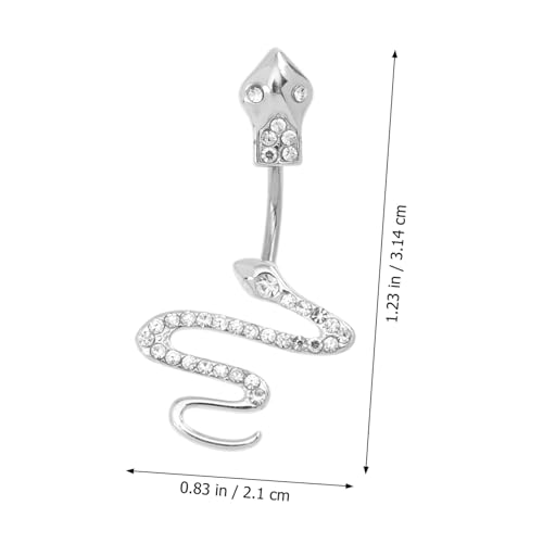 minkissy 2 Stück Bauchnabelpiercing aus Chirurgischem Schlangenförmiges Design Hautfreundlich Poliert Kleine Bauchnabelringe für Damen Modischer Körperschmuck für Alltag und Party von minkissy