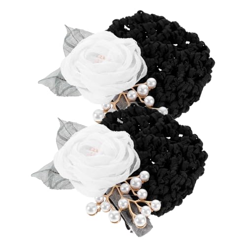 minkissy 2stücke Haarnetze Für Damen Dutt-abdeckung Blumen-haar-netz Haar-clip Dutt-netz Für Haare Haarschleifen Für Damen Hochsteckfrisur-accessoires von minkissy