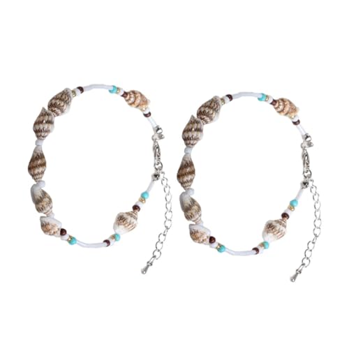 minkissy 2 Stück Boho Fußkettchen Damen Fußkette Verstellbar Kreatives Fußschmuck Accessoire Strand Schmuck für Frauen Mädchen von minkissy