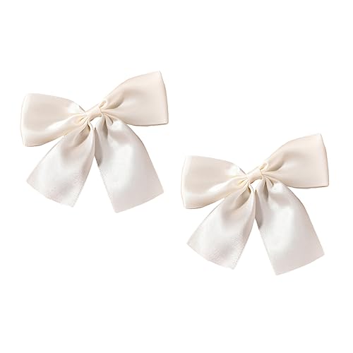 2st Braut Hochzeit Haarschleifen Für Frauen Haarspangen Für Mädchen Und Frauen Bow Hair Tie Haarspangen Aus Satin Haarschleife Aus Satin Baby-kit Schal Stoff Rutschfest Weiß Kind von minkissy