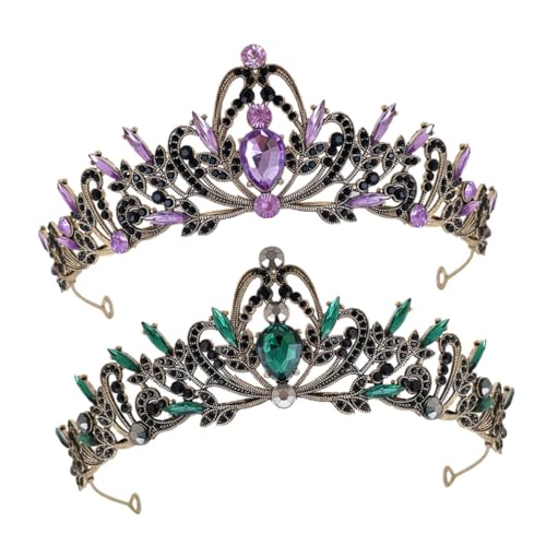 minkissy 2stücke Strass Stirnband Tiara-krone Für Frauen Hochzeit Filigranes Design Aus Zinklegierung Langlebiger Kopfschmuck Für Partys Und Feiern von minkissy