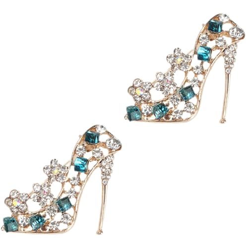 minkissy 2 Stück Brosche für Frauen High Heel Anstecknadel mit Bling für Kleidung Schals Abendkleider Perfektes für Besondere Anlässe Wie Muttertag Hochzeiten von minkissy