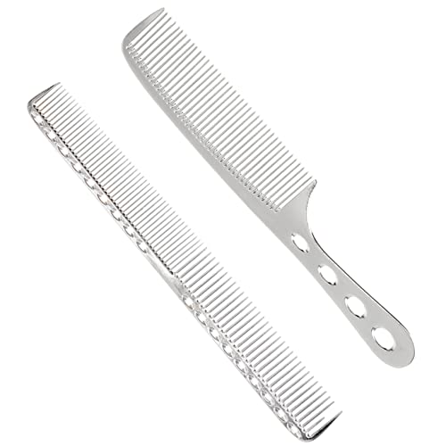 minkissy 2st Frisierkamm Mixkamm Aus Edelstahl Friseurkamm Aus Metall Friseurkamm Metall Haarbürste Für Männer Kämme Für Männer Nasse Haarbürste Locken Metallkamm Rostfreier Stahl Fräulein von minkissy