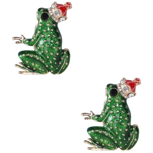 minkissy 2 Stück Cartoon Frog Brooch für Frauen Hübsche Anstecknadel Legierung Niedliche Brosche für Kleidung Hüte und Schals Langlebig und Auffällig für Outfit von minkissy