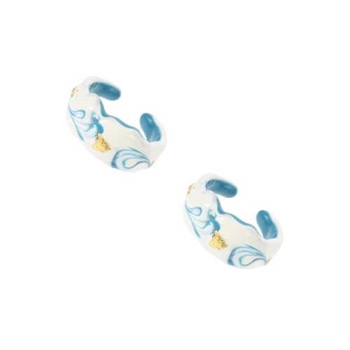 minkissy 2 Stück Chic Verstellbare Pärchenringe Romantischer Ring für Hochglanzpolierte Finger Schmuckstücke als Valentinstagsgeschenk Einzigartiges Design und Goldfolie von minkissy