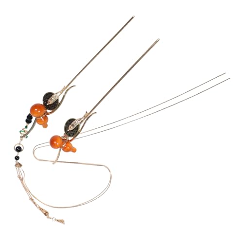 minkissy 2 Stück Chinesische Haarnadeln mit Kürbis Tasseln Traditionelle Frisur Halter für und Mädchen für Hochzeiten und Kulturelle Veranstaltungen von minkissy