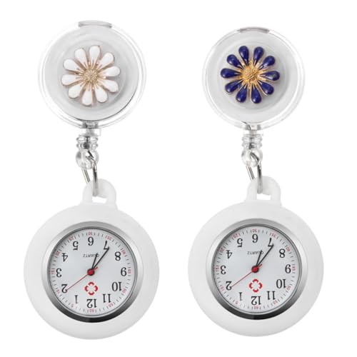 minkissy 2 Stück Clip Krankenschwester Uhr Einziehbare Taschenuhr für Ärzte Tragbare Hängeuhr für Pflegepersonal Zufällige Farben Langlebig und Praktisch Zufällige Farbe Zufällige Farbe von minkissy