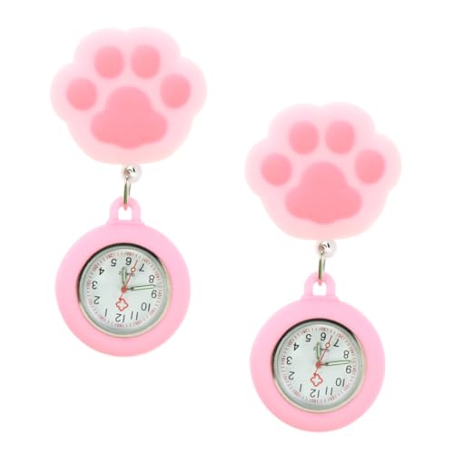 minkissy 2 Stück Clip Uhr für Krankenschwestern und Ärzte Süße und Praktische Ansteckuhr mit Flexiblem Band für Studenten und Medizinisches Personal Zeitgenau und Pflegeleicht von minkissy