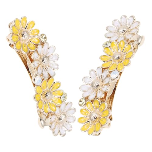 minkissy 2 Stück Daisy Flower Spring Clip Frauen Blühen Haarklammern Sommer-haarnadelkurve Diy Blumenhaarnadel Brautjungfernhaarclips Blume Frühlingsclips Legierung Yellow von minkissy