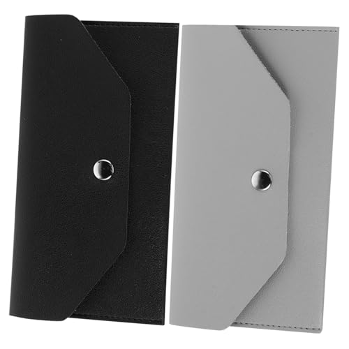 minkissy 2 Stück Damen Geldbörse PU Kompakt Geldbeutel mit Münzfach Kartenhalter und Stiftefach Schlankes Portemonnaie für Damen und Herren Kratzfest Tragbar für Alltag Reise und Shopping von minkissy