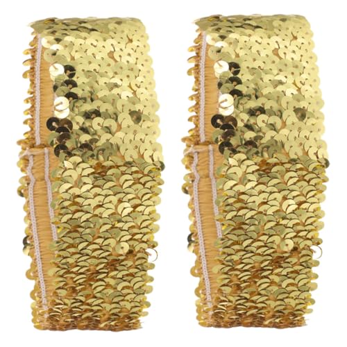 minkissy 2 Stück Damen Sport Stirnband mit Glitzer Pailletten Elastisches Breites Haarband für Fitness Rutschfest Atmungsaktiv Leichter Haarhalter für Laufen und Gym von minkissy