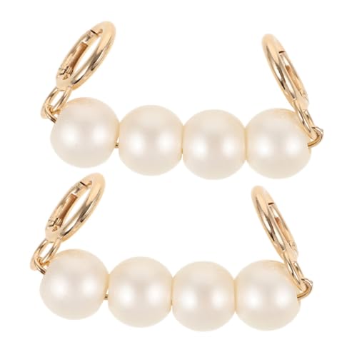 minkissy 2 Stück Damen-tasche Mit Perlenkette Kurze Kette Selber Machen Kupplungen Griff Rucksackkette Riemenersatz Für Handtasche Diy Taschenzubehör Damentaschenriemenkette Abs von minkissy