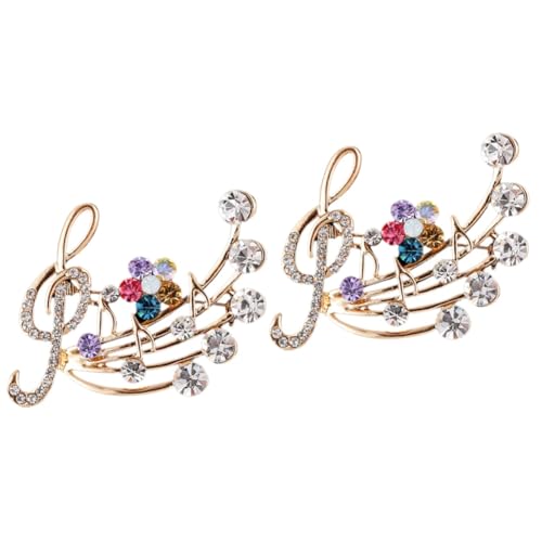 minkissy 2 Stück Dekorative Musiknote Brosche für Damen Anstecknadel für Kleidung Taschen Accessoires für Besondere Anlässe Champagnergold Finish von minkissy